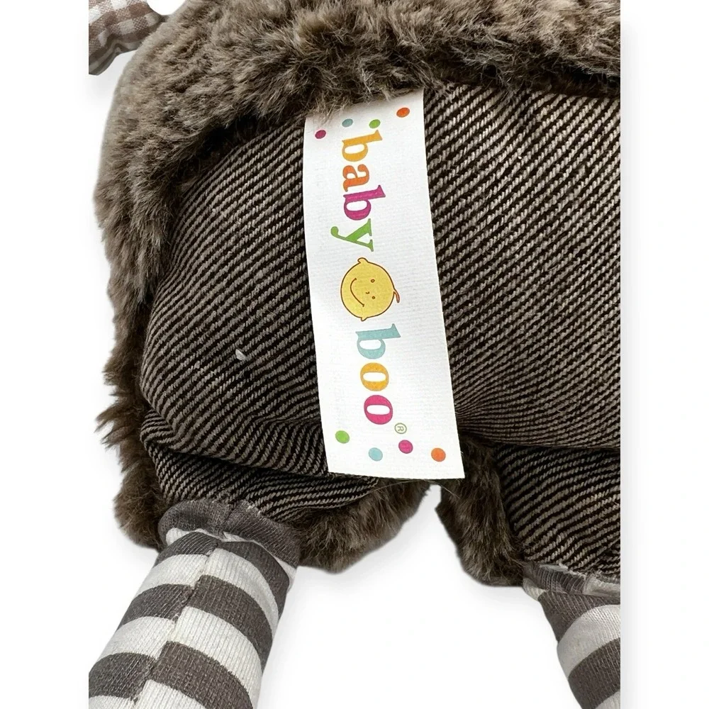 BabyBoo Australia Monkey Plush Strip Gingham Burlap Fuzz‎ Mixed Media